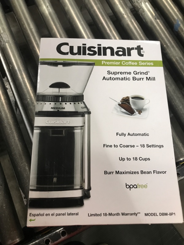Photo 1 of CUISINART Coffee Grinder, Electric Burr One-Touch Automatic Grinder with18-Position Grind Selector, Stainless Steel, DBM-8P1