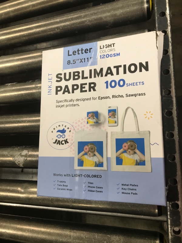 Photo 1 of Printers Jack Sublimation Paper - 8.5 x 11 Inches, 100 Sheets 120gsm for Any Epson Sawgrass Inkjet Printer with Sublimation Ink, Heat Transfer Sublimation Paper for T-shirt, Mugs, Light Fabric