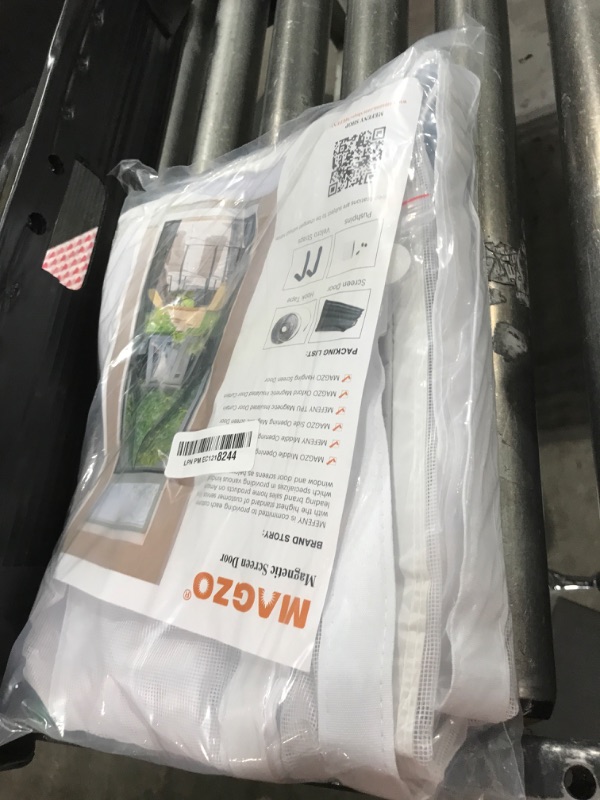 Photo 1 of MAGZO Magnetic Screen Door White 38'' x 82'', High-Density Fiber Mesh Net Curtain Tear-Resistant, Pet Friendly, Easy Installation for Sliding Glass/Single/Patio/French/Front/Back Doors