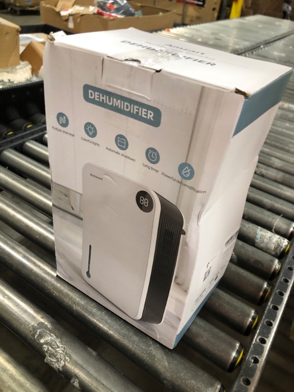 Photo 1 of Dehumidifier, 98 OZ Dehumidifiers for Home (1000 sq.ft), Dehumidifier for Basement, Humidity Display, Dehumidifiers for Bedroom Bathroom, Auto Shut Off, Timer Setting, Drain Hose, Gray