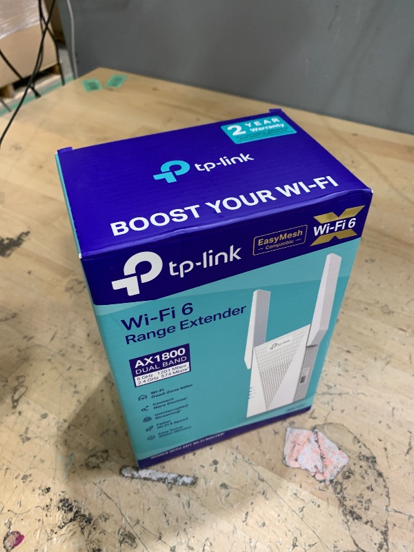 View 2 of TP-Link AX1800 WiFi 6 Range Extender with Ethernet Port | Internet Signal Booster for Home | Dual-Band Wireless Repeater Amplifier | Access Point Mode | APP Setup | OneMesh Compatible (RE615X)