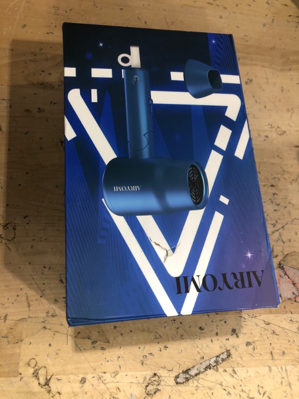 Photo 1 of AIRYOMI Portable Travel Hair Dryer Dual Voltage, Lightweight Small Blow Dryer with EU Plug, 1875W Compact Hairdryer with Folding Handle, Concentrator Attachment Hair Dryer for Women Men (Blue)
