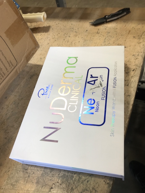 Photo 1 of (Used)NuDerma Clinical Skin Therapy Wand - Portable Skin Therapy Machine w 6 Fusion Neon + Argon Wands – Anti Aging - Clarifying - Skin Tightening & Radiance - Wrinkle Reducing