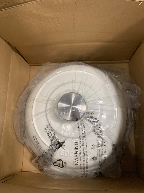 Photo 1 of ***FINAL SALE*** EDGING CASTING Enameled Cast Iron Dutch Oven Pot with Lid, Round Bread Oven for Homemade Sourdough Bread Baking, 6 Quart, White
