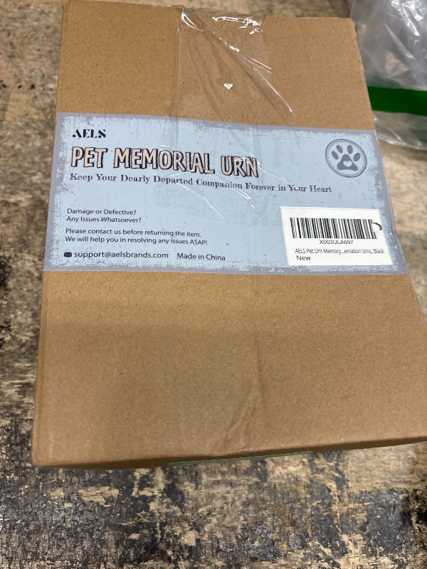 Photo 1 of AELS Pet Urn Memory Box for Keepsakes with Photo Slot, Dog Memorial Urns for Ashes, Cat or Dog Cremation Urns, Black