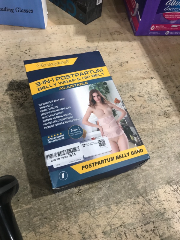 Photo 1 of 3 in 1 Postpartum Belly Band - Postpartum Belly Support Recovery Wrap, After Birth Brace, Slimming Girdles, Body Shaper Waist Shapewear, Post Surgery Pregnancy Belly Support Band (S/M, Black)