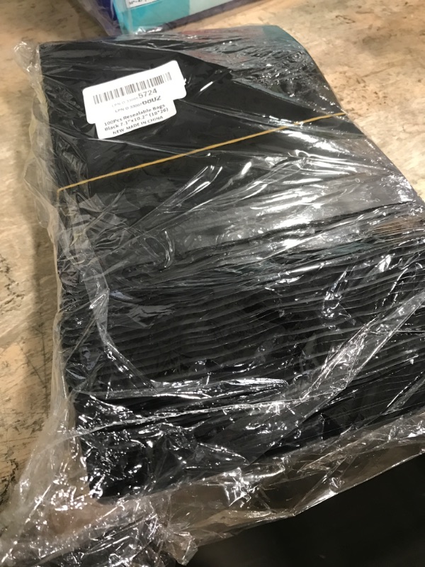 Photo 1 of 100 Pack Resealable Stand Up Bags,7.1" x 10.2" Smell Proof Pouch Sealable Foil Pouch Bags for Packaging (Black)