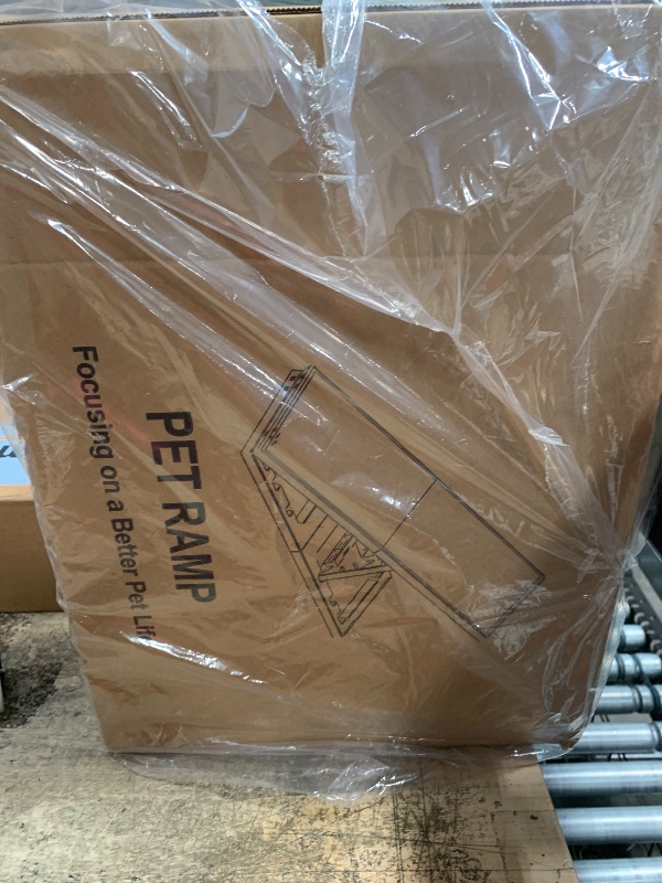 Photo 1 of Indoor Dog Ramp Bed for Small Medium Pets,Adjustable Height Cat Ramp with Non-Slip Carpet,Folding Collapsible Dog Ramp for Couch,Sofa,Chair