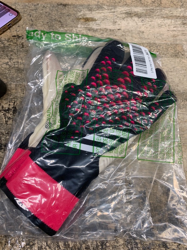 Photo 1 of adidas Predator Pro Goalkeeper Gloves - Sustainable and High-Performance Soccer Gloves, Multiple Colors, Size's 6-12 (Black/White/Team Shock Pink, 8)