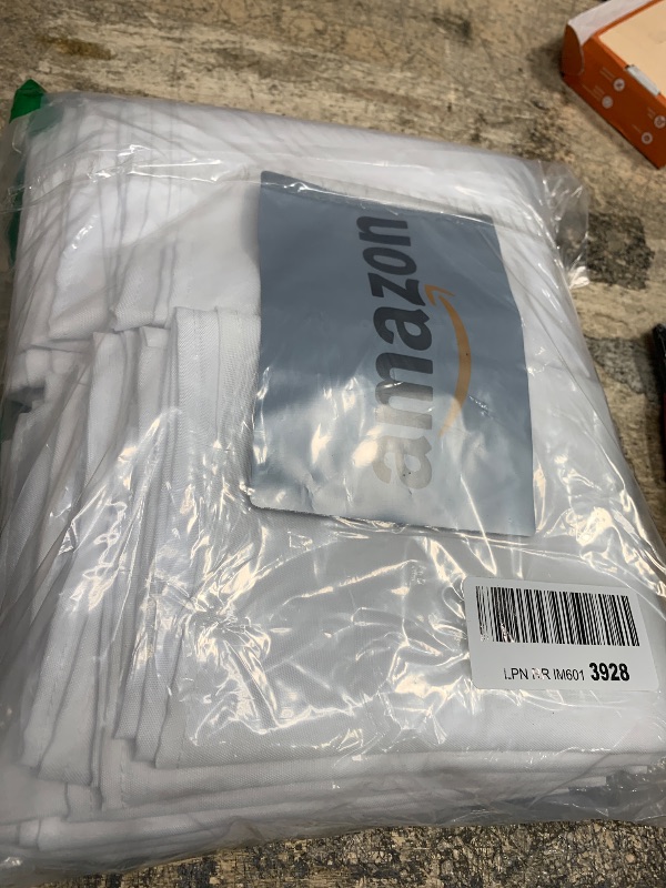 Photo 1 of 50pcs Polyester Cloth Napkins - 17 x 17 inch White Dinner Washable Napkins with Hemmed Edges for Restaurant/Wedding/Hotel(50,White)