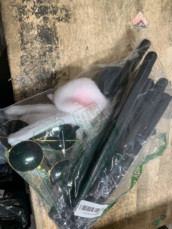 Photo 1 of 12 Pcs Mouse Costume Accessories Set Mouse Ears Headband Sunglasses Blind Cane White Gloves for Halloween Adult Women Costume
