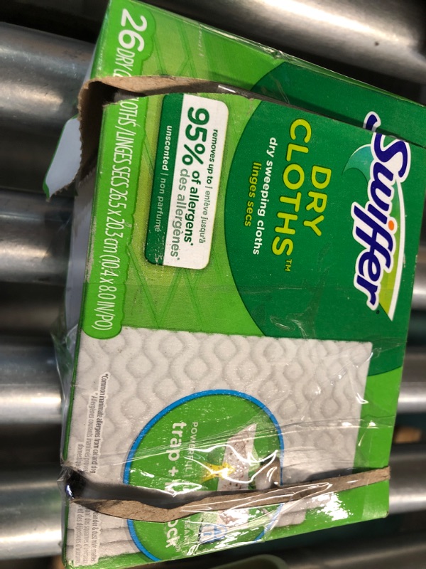 Photo 1 of ***(PARTIAL SET/ ONLY 26CT)***
Swiffer Sweep + Mop, Dry Pads Refill, Floor Cleaner for Dirt, Dust, Hair, Cleaning Cloths for Mopping Home, Bathroom, Kitchen, Dust Mop, Floor Duster, Unscented, 26ct