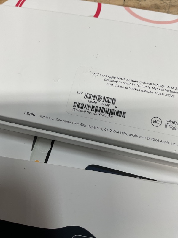Photo 1 of Apple Watch SE (2nd Gen) [GPS 40mm] Smartwatch with Midnight Aluminum Case with Midnight Sport Band S/M. Fitness and Sleep Trackers, Crash Detection, Heart Rate Monitor, Retina Display