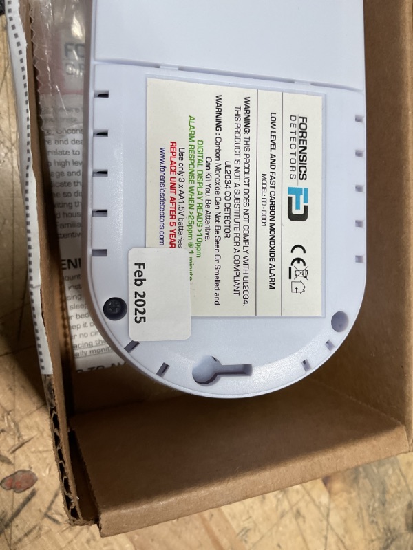 Photo 1 of Fast Low Level CO Monitor by Forensics | Offices, Classrooms, Home, Retail | > 10ppm Display | 25ppm Alarm |