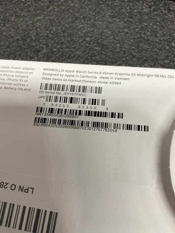 Photo 1 of Apple Watch Series 9 [GPS + Cellular 45mm] Smartwatch with Graphite Stainless Steel Case with Midnight Sport Band M/L. Fitness Tracker, Blood Oxygen & ECG Apps, Always-On Retina Display








