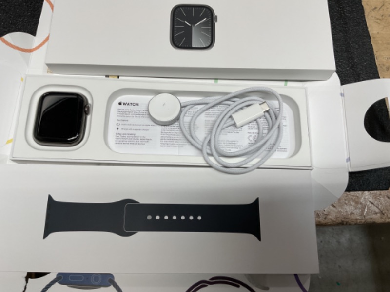 Photo 1 of Apple Watch Series 9 [GPS + Cellular 45mm] Smartwatch with Graphite Stainless Steel Case with Midnight Sport Band M/L. Fitness Tracker, Blood Oxygen & ECG Apps, Always-On Retina Display









