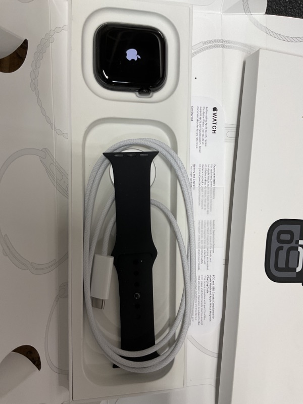 Photo 1 of Apple Watch Series 10 [GPS 42mm case] Smartwatch with Jet Black Aluminium Case with Black Sport Band - S/M. Fitness Tracker, ECG App, Always-On Retina Display, Water Resistant**