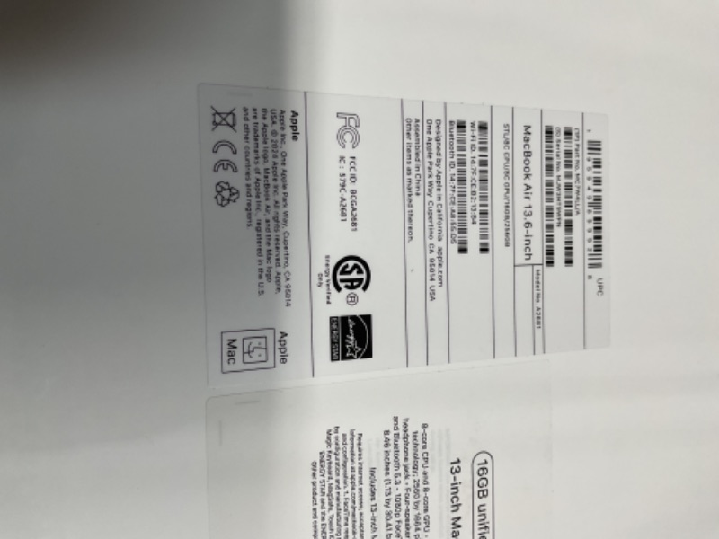 Photo 1 of Apple 2022 MacBook Air Laptop with M2 chip: Built for Apple Intelligence, 13.6-inch Liquid Retina Display, 16GB RAM, 256GB SSD Storage, Backlit Keyboard, 1080p FaceTime HD Camera; Starlight