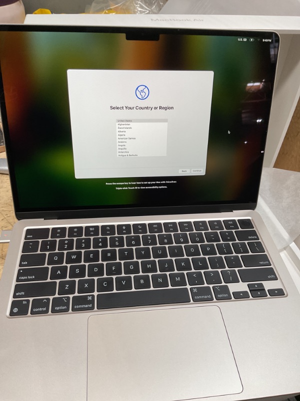 Photo 1 of Apple 2022 MacBook Air Laptop with M2 chip: Built for Apple Intelligence, 13.6-inch Liquid Retina Display, 16GB RAM, 256GB SSD Storage, Backlit Keyboard, 1080p FaceTime HD Camera; Starlight
