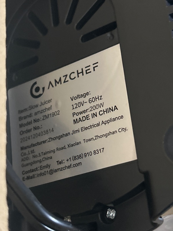 Photo 1 of AMZCHEF Cold Press Juicer, Juicers Machines - 5.2" Large Feed Chute for Whole Fruits & Vegetables, Stainless Steel Slow Masticating Juice Easy to Clean, Large Auger, Triple Strainers, Silver