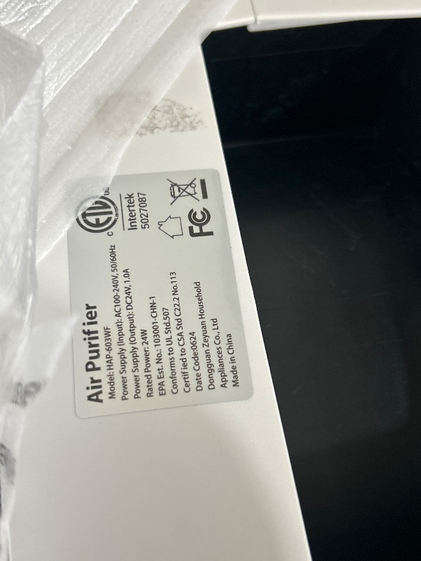 Photo 1 of Air Purifiers for Home Large Room, with Smart Mode, PM2.5 Air Quality Display, 22dB Sleep Mode, Aromatherapy, Cover Up to 1295 Ft² with 2X-Purification & 360°Air Outlet, HAP603, White