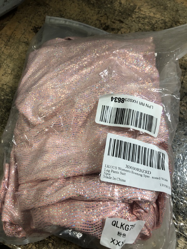 Photo 1 of ****SIZE XXXL****
LKOUS Women's Evening Sparkly Jumpsuits Off Shoulder Short Sleeve Party Sequins Rompers High Waisted Wide Leg Pants Suit, XXXL