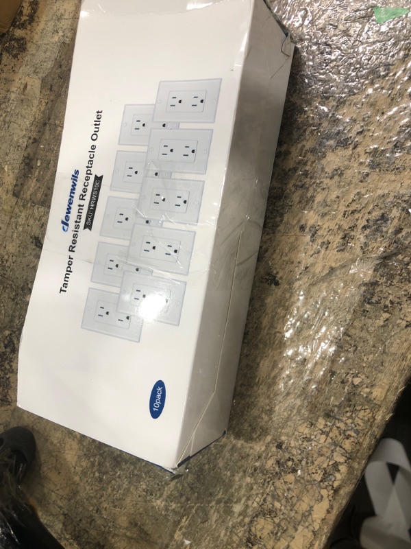 Photo 1 of [10 Pack] DEWENWILS Decorator Receptacle Outlet with Wall Plate, 15 Amp Standard Electrical Wall Outlet, Non-Tamper Resistant, UL Listed, White