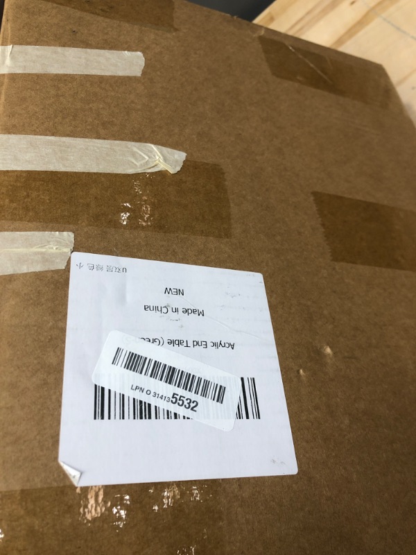 Photo 1 of Acrylic End Table Record Player Table with Storage Shelf Clear Side Table Nightstand (15.7x19.7x11.8) (Green)