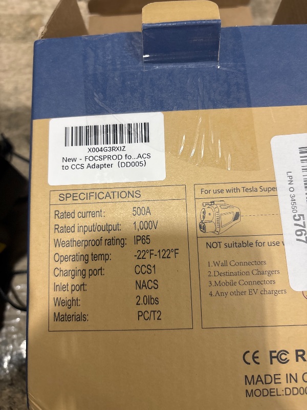 Photo 1 of 2025 Upgraded for Tesla Supercharger to CCS1 Charger Adapter, Max 500A 1000V Fast Charge NACS to CCS Electric Vehicle Charging Adapter Compatible with Tesla Supercharger, Fit for Rivian,Ford,GM EVs