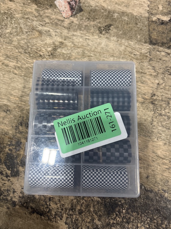 Photo 1 of 10 Rolls Plaid Nail Art Stickers, Black White Plaid Design Nail Tips Decals Sticker Set Simple Stylish DIY Nail Art Stickers Kit Nail Art DIY for Home Nail Salon Women Girls Use