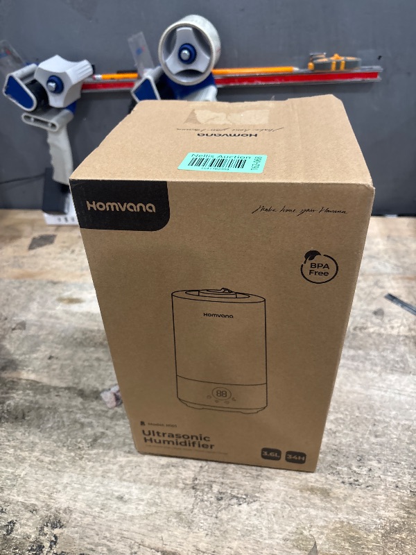 Photo 1 of Homvana Humidifiers for Bedroom Home, 3.6 L Cool Mist Top-Fill 34H Super Long Time, Quiet 16dB, Baby Humidifier, Oil Diffuser for Large Room, Plants, Nursery, Office BPA FREE, 7 Color Light Ultrasonic