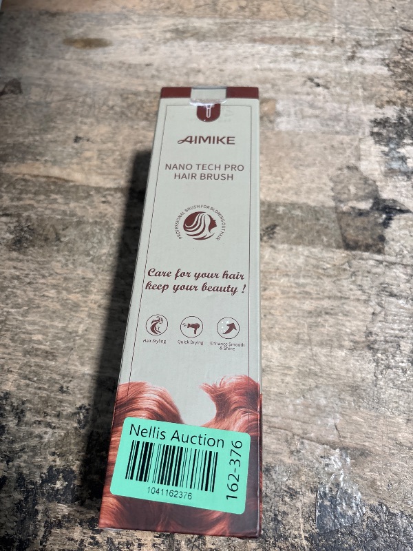 Photo 1 of AIMIKE Round Brush, 1.3 Inch Barrel, Nano Thermal Ceramic & Ionic Tech, Boar Bristles, for Blow Drying, Styling, Curling and Shine, Gold + 4 Clips