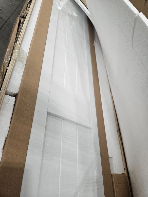 Photo 1 of ***FINAL SALE/PARTS ONLY***Bifold Barn Door 60" x 84", MDF Bi-Fold Sliding Closet Doors with Hardware Kit Included, Pre-Finished Easy Assembly, Water-Proof PVC Surface & Save Space, H-Frame, 68" Track for 4 Doors,White