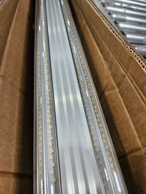 Photo 1 of ELEKICO 6 Pack 100w 8ft Led Shop Light, Super Bright 15000lm 5000k V Shape 8' Led Shop Lights, Linkable 8 Foot Led Shop Lights for Garage Warehouse, Supermarket, Basement, Barn, Storage Area