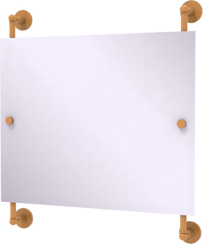 Photo 1 of Allied Brass P1000-27-93-SFG Prestige Skyline Landscape Rectangular Frameless Rail Mounted Mirror, Sea Foam yellow