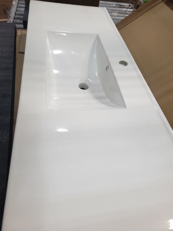 Photo 1 of ***THIS IS ONLY PARTIAL SET SINK TOPPER ONLY*** KEIKI 48" Bathroom Vanity with Ceramic Sink, Single Vanity Cabinet with 4 Soft Closing Doors & 4 Drawers, Modern Thickened Wood Bathroom Storage Cabinet, Black