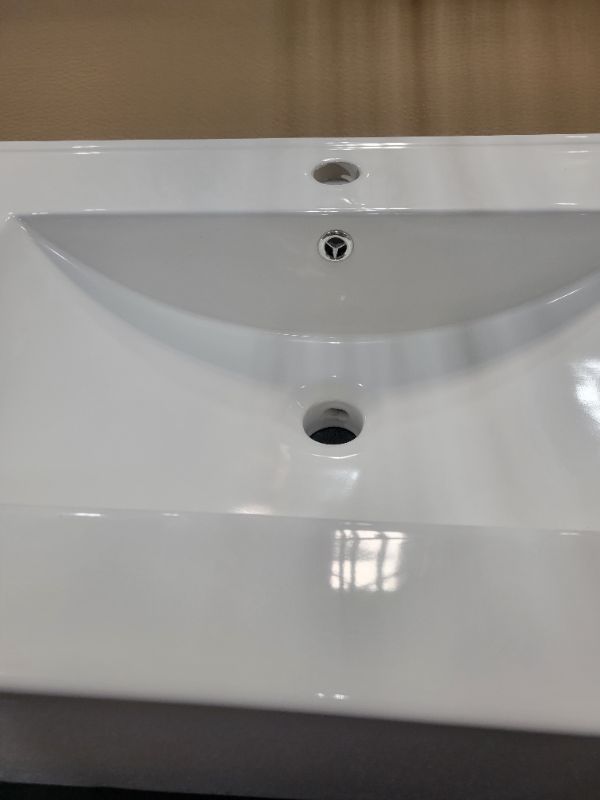 Photo 1 of ***THIS IS ONLY PARTIAL SET SINK TOPPER ONLY*** KEIKI 48" Bathroom Vanity with Ceramic Sink, Single Vanity Cabinet with 4 Soft Closing Doors & 4 Drawers, Modern Thickened Wood Bathroom Storage Cabinet, Black