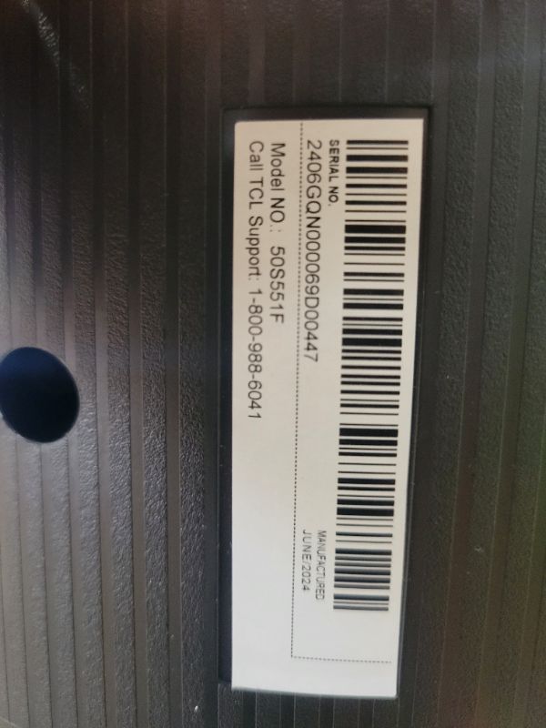 Photo 1 of ***FINAL SALE SCREEN SHATTERED PARTS ONLY NON-REFUNDABLE*** TCL 50-Inch Class S5 UHD 4K LED Smart TV with Fire TV (50S551F, 2024 Model), Dolby Vision, HDR PRO+, Dolby Atmos, Alexa Built-in with Voice Remote, Apple AirPlay 2 Compatibility, Streaming Televi
