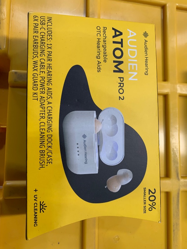 Photo 1 of Audien ATOM PRO 2 Wireless Rechargeable OTC Hearing Aid, Premium Comfort Design and Nearly Invisible