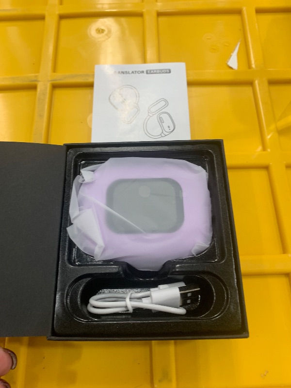 Photo 1 of AI Language Translation Earbuds, LCD Touch Screen OWS Real-Time Translator for 144 Languages & Accents Headphones Translator Ideal for Travel Business Learning Translation Device Earphones(Purple)