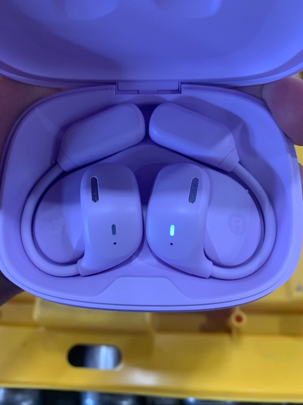 Photo 1 of AI Language Translation Earbuds, LCD Touch Screen OWS Real-Time Translator for 144 Languages & Accents Headphones Translator Ideal for Travel Business Learning Translation Device Earphones(Purple)