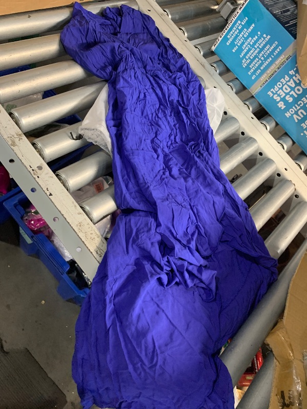 Photo 1 of ***(MISSING BELT)***GRECERELLE Women's Summer Casual Cross V Neck Dress Bohemian Flowy Long Maxi Dress Royal Blue-Small