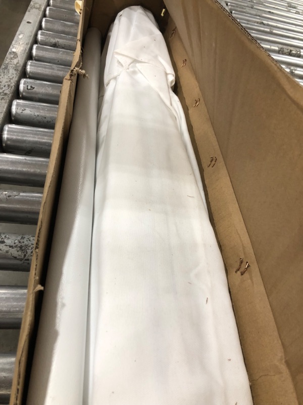Photo 1 of *STOCK PHOTO FOR REFERENCE**California Umbrella 9' Round Aluminum Market Umbrella, Crank Lift, manual lift, white Pole, White Olefin