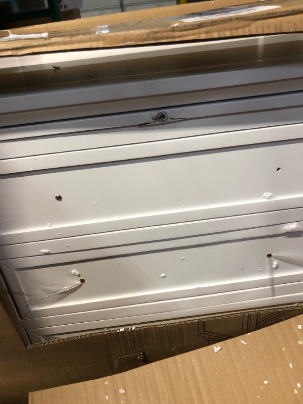 Photo 1 of (used)(unknown if complete) Merax Nightstand with Drawers, Wood Bedside End Table with Pull Out Tray, White
