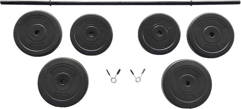 Photo 1 of 105 Pound Barbell Weight Set for Home Gym| Adjustable Weight Set 