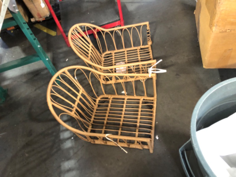 Photo 1 of YITAHOME 2 Pieces Outdoor Dining Chairs, Wicker Patio Dining Chair with Cushion, Rattan/Wicker Design