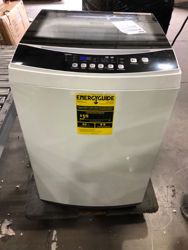 Photo 1 of BLACK+DECKER 3.0 Cu. Ft. Portable Washer, 26.5 lb. Capacity Washing Machine, 6 Cycles, Quick Connect Sink Adapter and Drain Hose Included, Transparent Lid & LED Display, BPW30MW, White