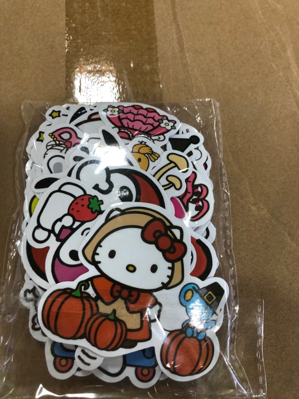 Photo 1 of 100Pcs Cute Stickers Pack for Kids Kuromi Hello Kitty Stickers Mymelody Cinnamoroll Pompompurin Keroppi Pochaco Stickers Decals Assorteds Kawaii Sticker Gifts for Water Bottle Laptop Scrapbook Luggage