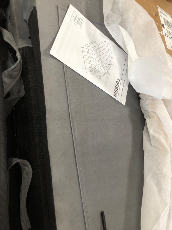Photo 1 of ** Incomplete set only box 2 of 2 is included ** Marsail Sofa Bed, 3-in-1 Convertible Sleeper Sofa, Futon Couch with USB Charging, Side Pockets & Adjustable Backrest, Pull Out Couch for Living Room, Apartment, Loveseat, Velvet Fabric, Grey