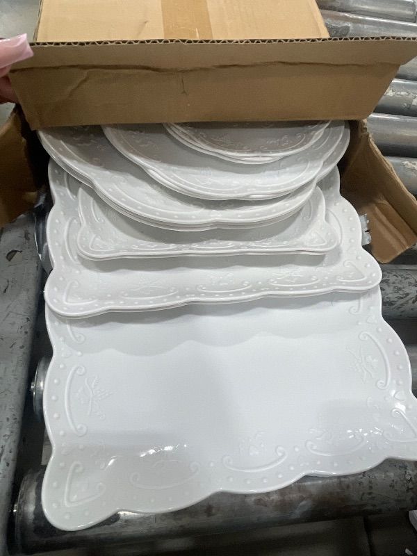 Photo 1 of 9Pcs Cupcake Stand White Plastic Cake Stand Dessert Table Stands Set 3Tier 2Tiered Cupcake Tower Stand Treat Display Holder Cookie Candy Serving Tray Dessert Trays for Wedding Baby Shower Tea Party